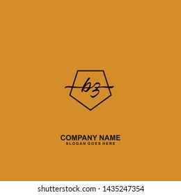 BZ Initial handwriting logo template vector