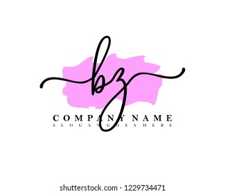 BZ Initial handwriting logo vector