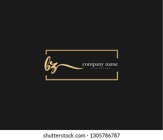 BZ Initial handwriting logo vector. Hand lettering for designs.