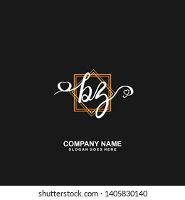 BZ Initial handwriting logo vector