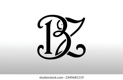 BZ-Logo-Design-Vorlage für Anfangsbuchstaben 