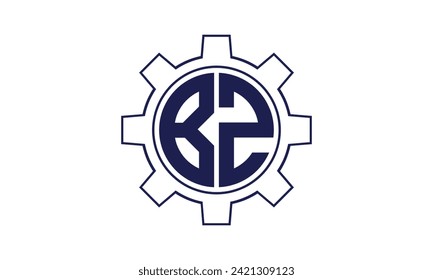 BZ initial letter mechanical circle logo design vector template. industrial, engineering, servicing, word mark, letter mark, monogram, construction, business, company, corporate, commercial, geometric