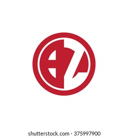 BZ initial letters circle business logo red
