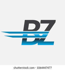 BZ initial logo company name colored black and blue, Simple and Modern Logo Design.