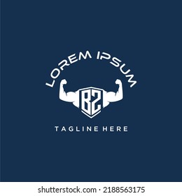 BZ initial monogram for fitnes or gym logo with creative style design