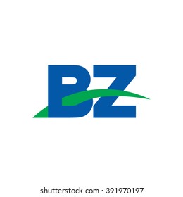 BZ initial overlapping swoosh letter logo blue green