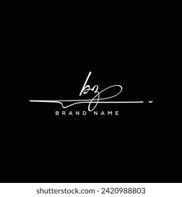 BZ letter beauty handwriting vector logo. 
