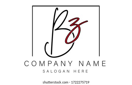 BZ letter initial logo design. Initial letter logo