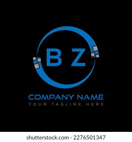 BZ letter logo creative design. BZ unique design.
