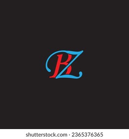  Diseño creativo del logotipo de la letra BZ con gráfico vectorial, logotipo BZ simple y moderno.