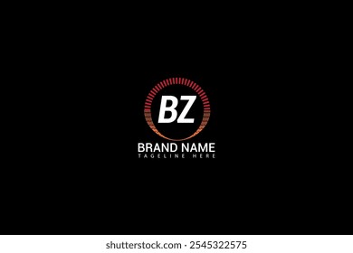Diseño creativo del logotipo de la letra BZ. BZ diseño único. Concepto de logotipo de letra de iniciales creativas BZ. Diseño del logotipo de la letra BZ sobre fondo negro.