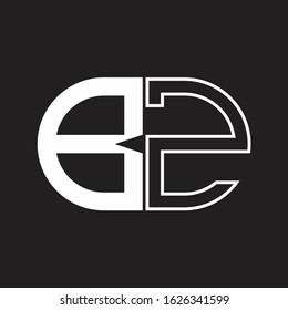BZ Letter logo monogram with oval shape negative space design template