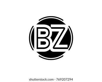 BZ letter logo round black
