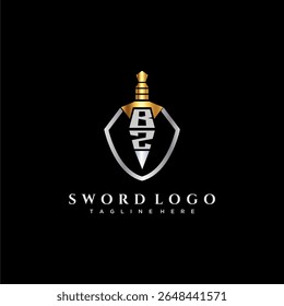 BZ letter luxury monogram for shield and sword style image