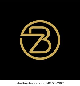 BZ Letter monogram with abstrac concept style design