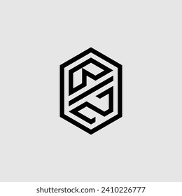 BZ line geometric monogram with high quality professional design that will print well