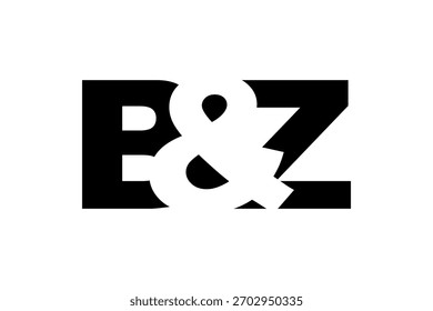 BZ logo design in bold style. Black white identity symbol. Modern typography emblem. Corporate branding icon. Minimal business template.