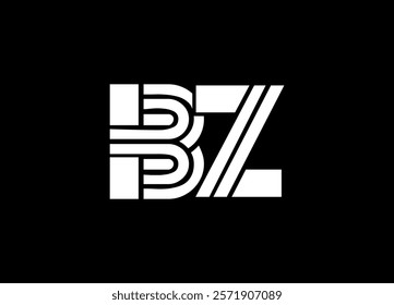 BZ Logo Design Template Vector Graphic Branding Element.
