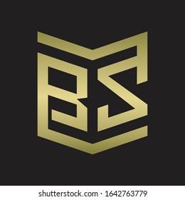 BZ Logo Emblem Monogram With Shield Style Design Template Isolated On gold colors