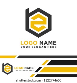BZ logo letter initial, Abstract polygonal Background Logo,