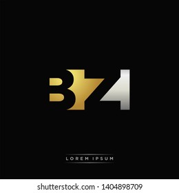 BZ Logo Letter with Negative space and Gold combination silver color