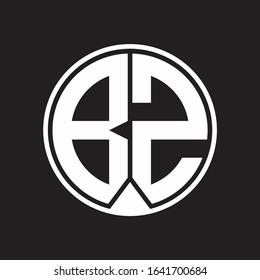 BZ Logo monogram circle with piece ribbon style on black background