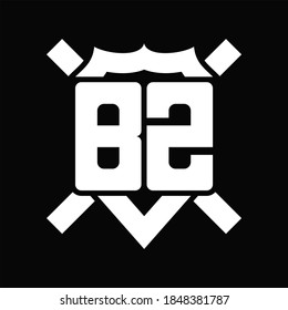 BZ Logo monogram isolated on shield shape with rounded line on black background