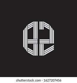 BZ Logo monogram with outline style linked isolated on black background