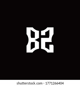 BZ Logo monogram with pieces cut elements design template