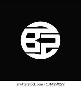Monograma del logotipo BZ con la plantilla de diseño de banda de línea redondeada sobre fondo negro
