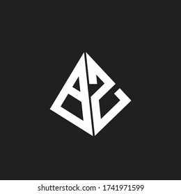 BZ Logo monogram with standout triangle shape ribbon design template