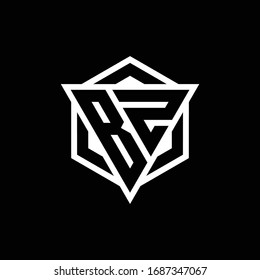 BZ logo monogram with triangle and hexagon shape combination isolated on back and white colors