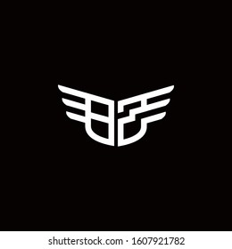 BZ logo monogram with wings style design template