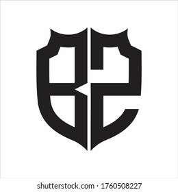 BZ Logo Shield style Monogram design template on white background