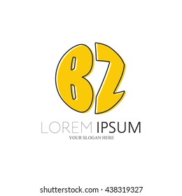 BZ Logo. Vector Graphic Sphere Branding Letter Element. White Background