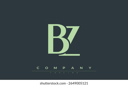 BZ Modern Initials Logo Design. Branding logo with stylized initials showcasing bold design and modern aesthetic. Ideal for professional business branding or creative projects focusing on minimalistic