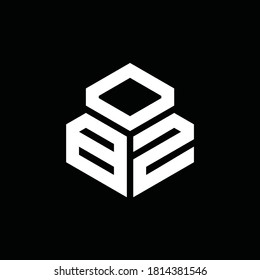 BZ monogram logo with 3 cube style design template isolated on black background