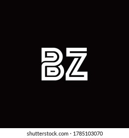 Logo de monograma BZ con plantilla de diseño de línea abstracta