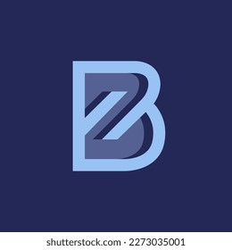 BZ monogram logo signature icon. Alphabet initials. Abstract letter b, letter z. Lettering sign. Modern deco design, web, tech style characters. Geometric bold font typography.