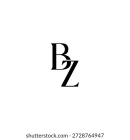 Logotipo de monograma de espacio negativo BZ – Diseño minimalista moderno de la marca de letras