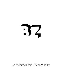 Logotipo BZ Negative Space Monogram – Design moderno e minimalista de marcas de letras