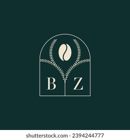 BZ Unique and simple logo design combination of letters and coffee bean