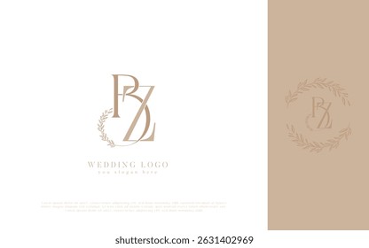BZ Wedding Logo with Floral Monogram