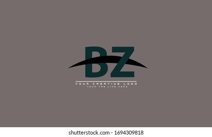 BZ ZB abstract vector logo monogram template