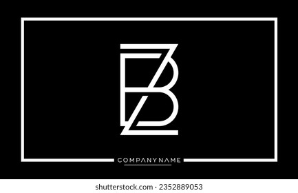 BZ or ZB Alphabet Letters Logo Monogram