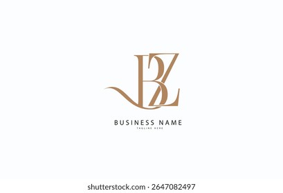 BZ, ZB, Logotipo inicial del alfabeto de la letra del monograma
