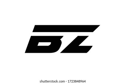 Diseño inicial de logotipo BZ o ZB, plantilla de vectores