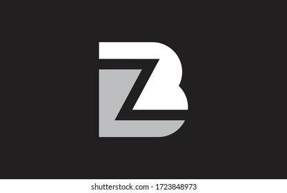 BZ or ZB Letter Initial Logo Design, Vector Template