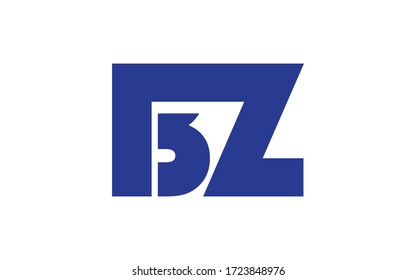 Diseño inicial de logotipo BZ o ZB, plantilla de vectores