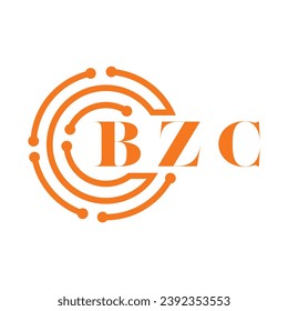 Diseño de letras BZC. Diseño del logotipo de la tecnología de letras BZC sobre fondo blanco. Diseño del logotipo BZC Monograma para emprendedores y empresas